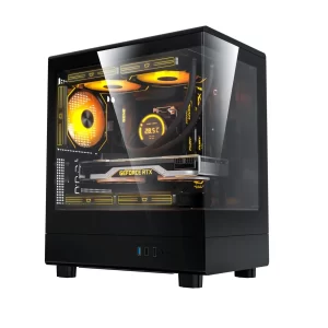 Gabinete Gamer Darkflash DB330M Panel Vidrio 3Fan ARGB mATX BK